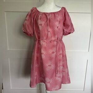 Self Contrast Brand Floral Jacquard Mini Dress